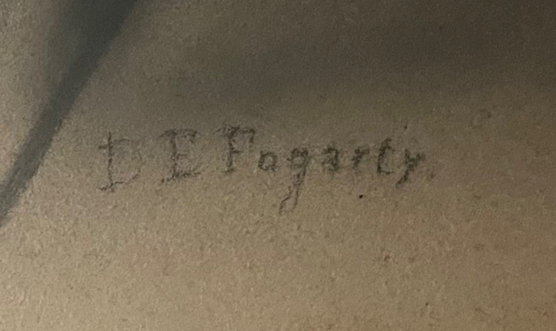 19c Charcoal Portrait Beautiful African American Women signed DE Fogarty