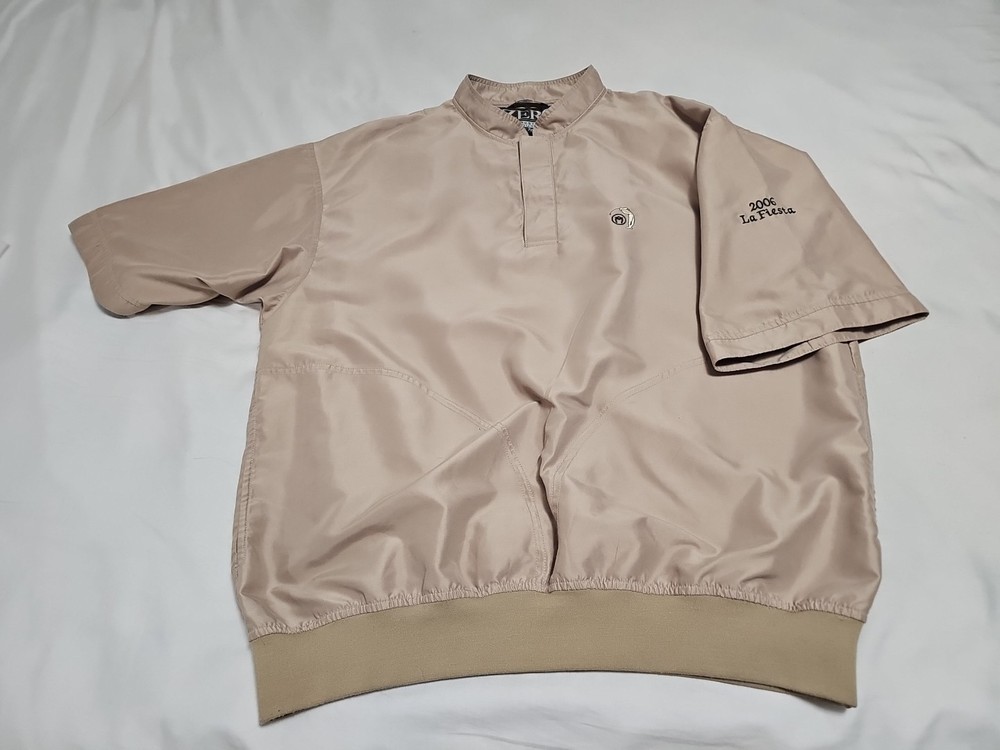 Zero Restriction Lightweight Embroidered Pullover 1/4 Snap S/S Jacket SZ Large