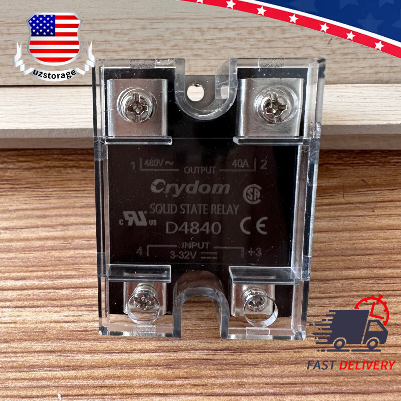 2PCS For Crydom D4840 SSR Solid State Relay Output 480VAC 40A Input 3-32VDC