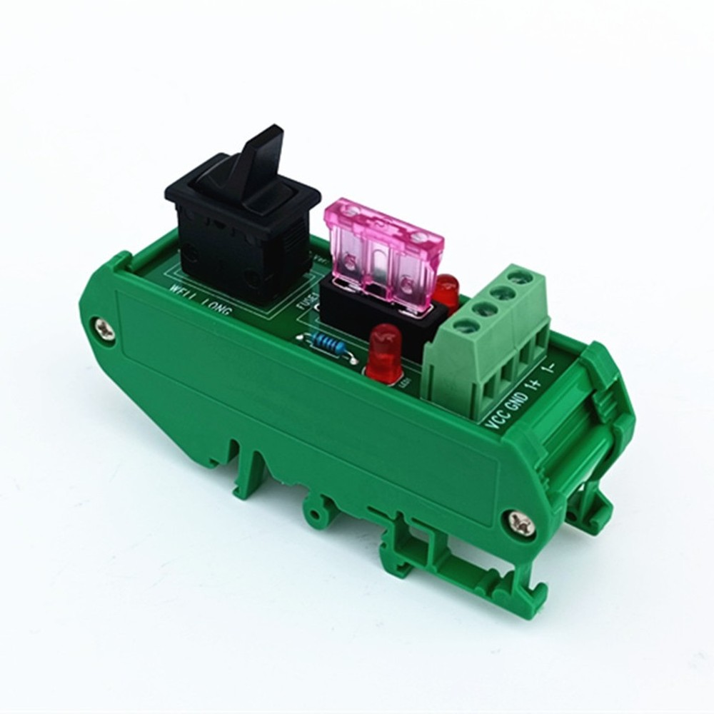 DIN Rail Mount 1 Position Rocker Switch Power Distribution Module Fuse Splitter
