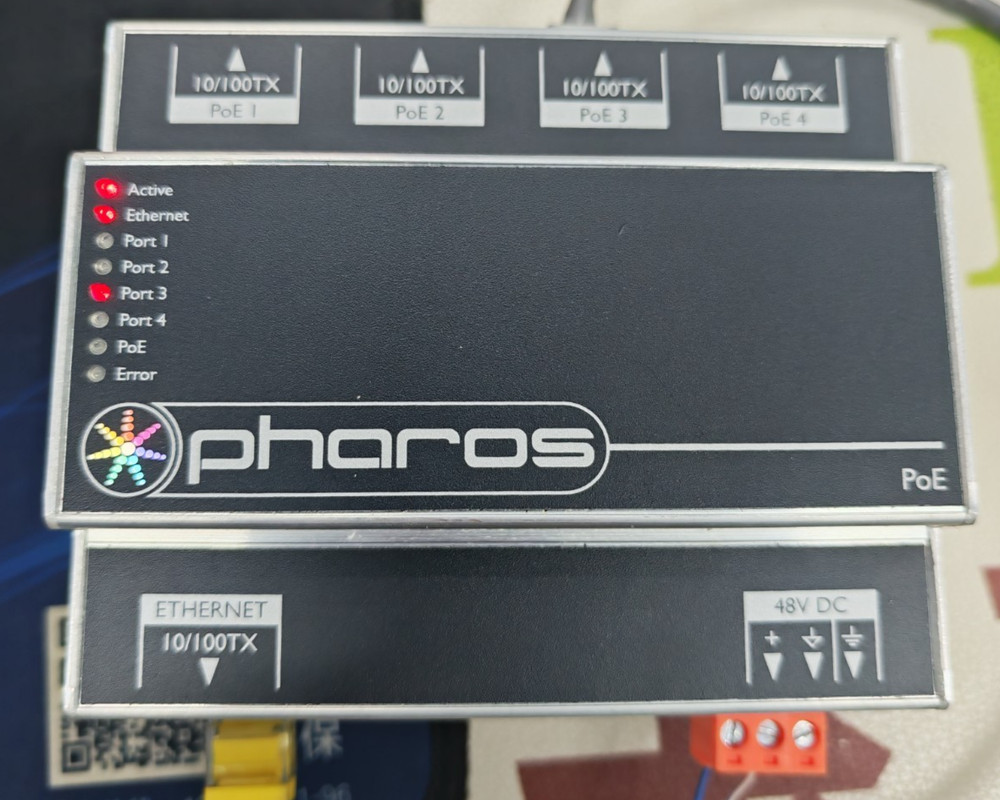 1pc userd PHAROS PoE Power Over Ethernet Switch good working