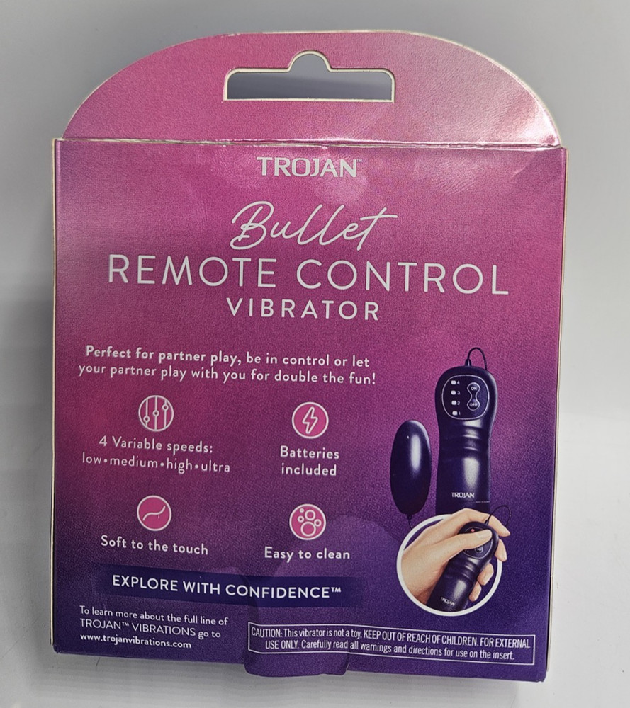 Trojan Multi-Speed Bullet Remote Control Vibrator - 4 Speeds - NEW