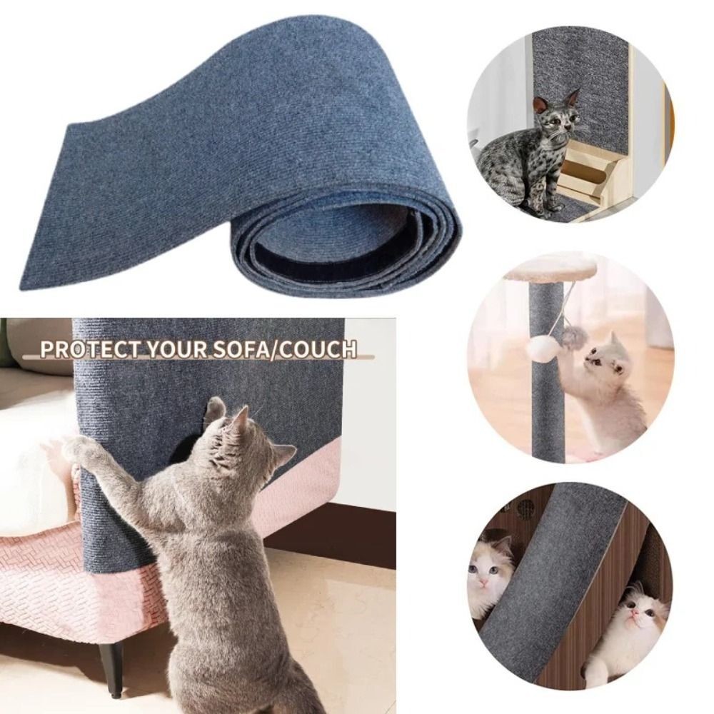 Trimmable Self-adhesive Carpet Mat Gray Cat Crawling Mat Cat Tree Racks*