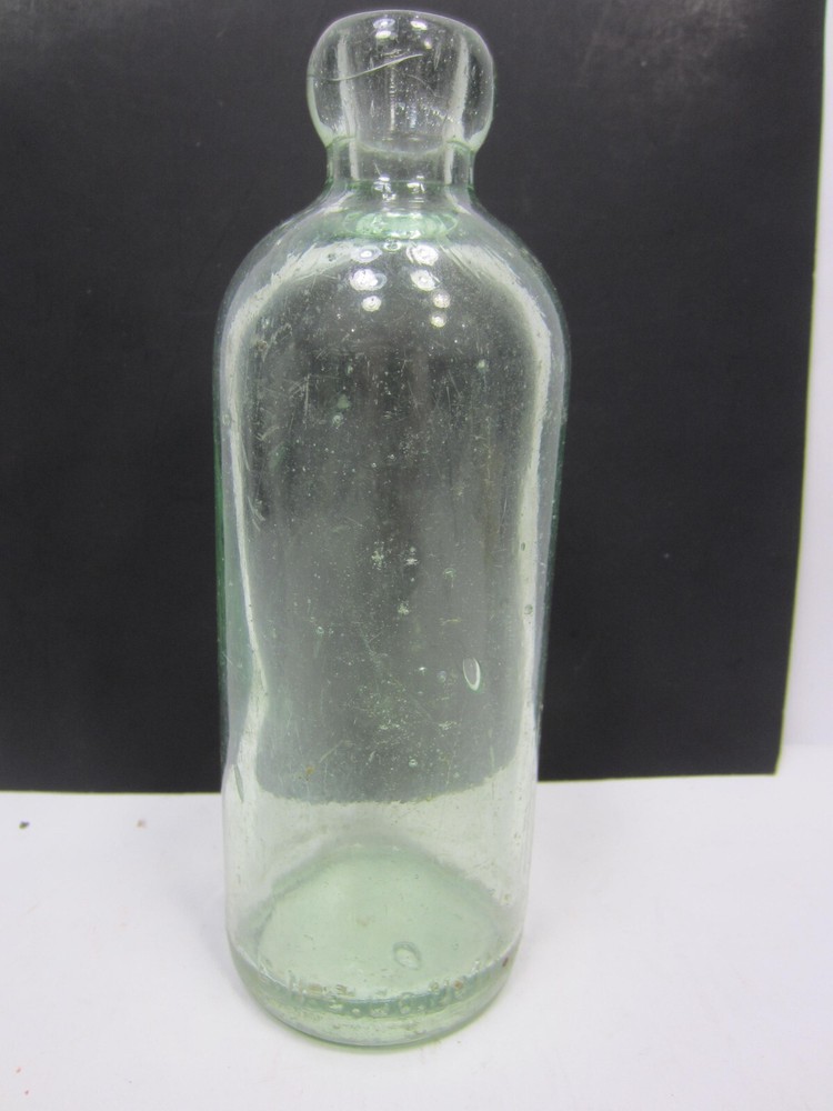 Antique E.N.E. Co. Blob Top Green Bottle 7" H