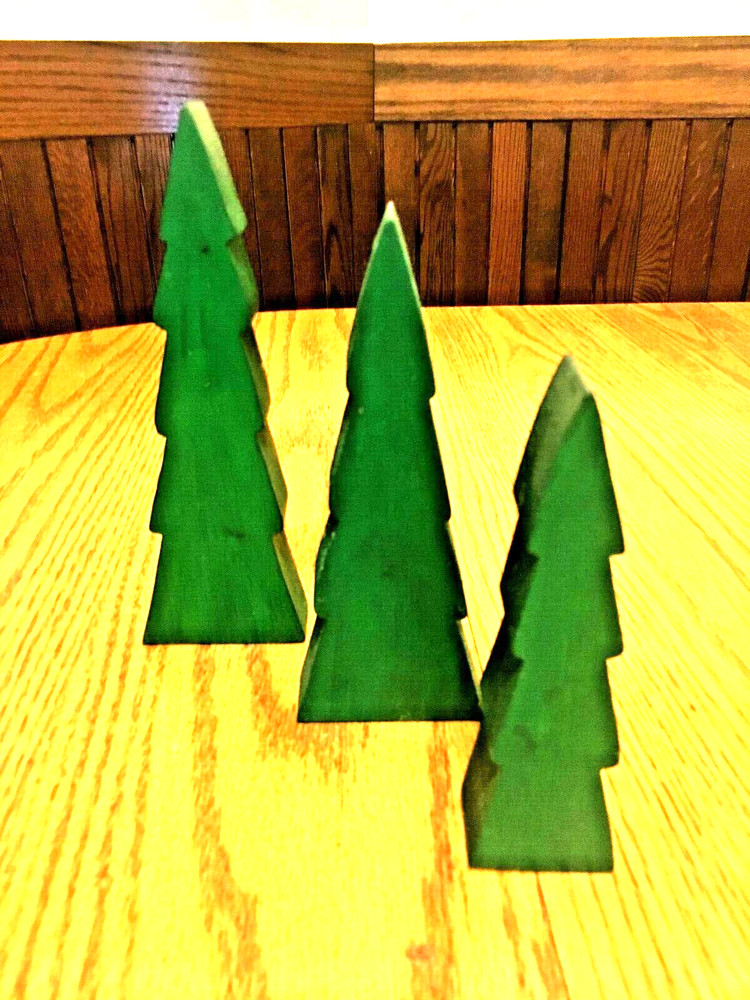 Small  Wooden Pine Tree Trio Set - (3)