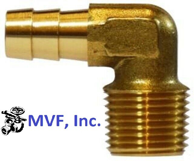 Hose Barb Elbow 90° for 3/8" ID HOSE X 3/8" Male NPT Brass Fuel Fitting HBT1-6