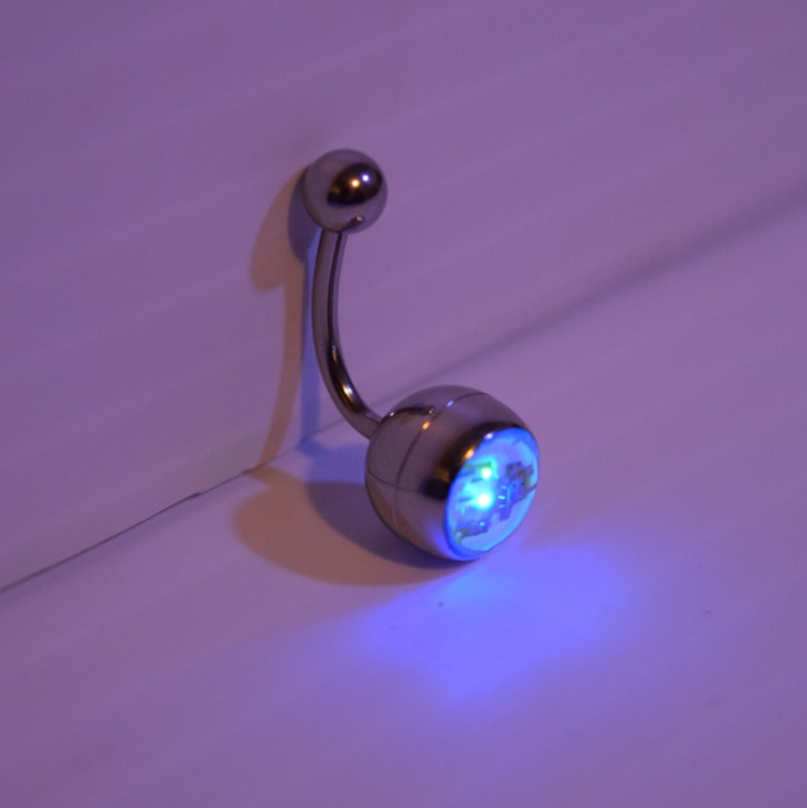 LED Multi Color Light Up Belly Button Navel Ring - Glow Belly button piercing