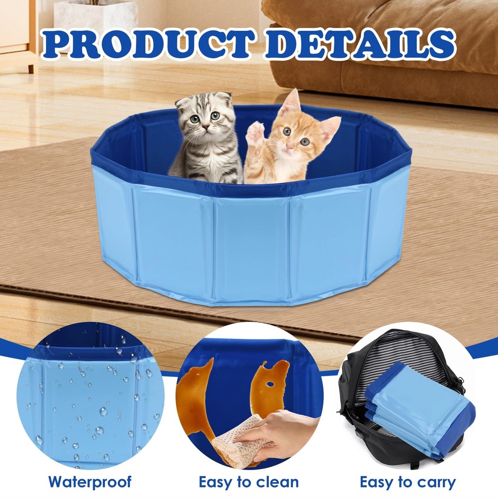 Foldable Bearded Dragon Bathtub, Pool, Blue