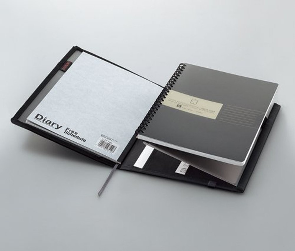 B5 Black Blank Notebook Cover Secure Fastening Water Resistant with Pen Loop