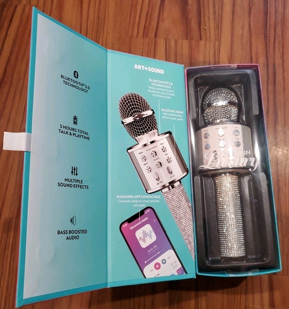 Bluetooth Glitter Karaoke Microphone-brand New