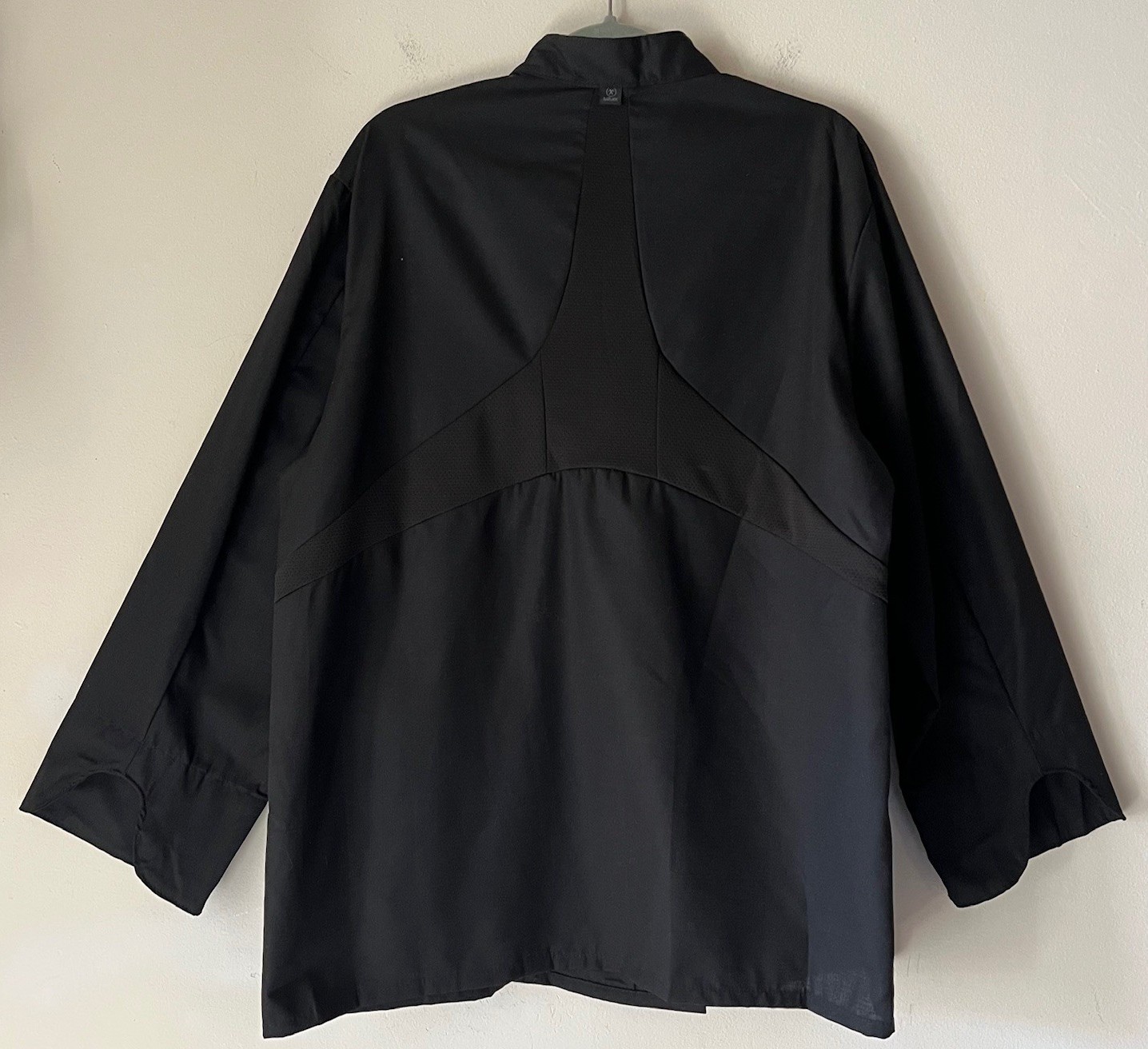 Red Kap Chef Coat Men's Long Sleeve Ten Button Mimix Size Large Black NWOT