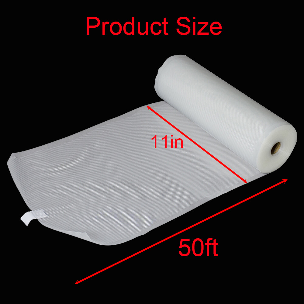 4 Rolls 11"x50' Vacuum Sealer Bags Food Saver Sealing Machine Storage Bag 4 Mil