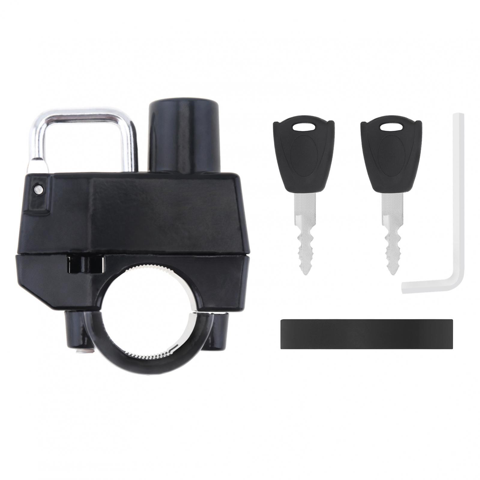 Motorcycle Helmet Lock Handlebar 22mm-25mm Anti-theft Security Motorbike 2 Keys