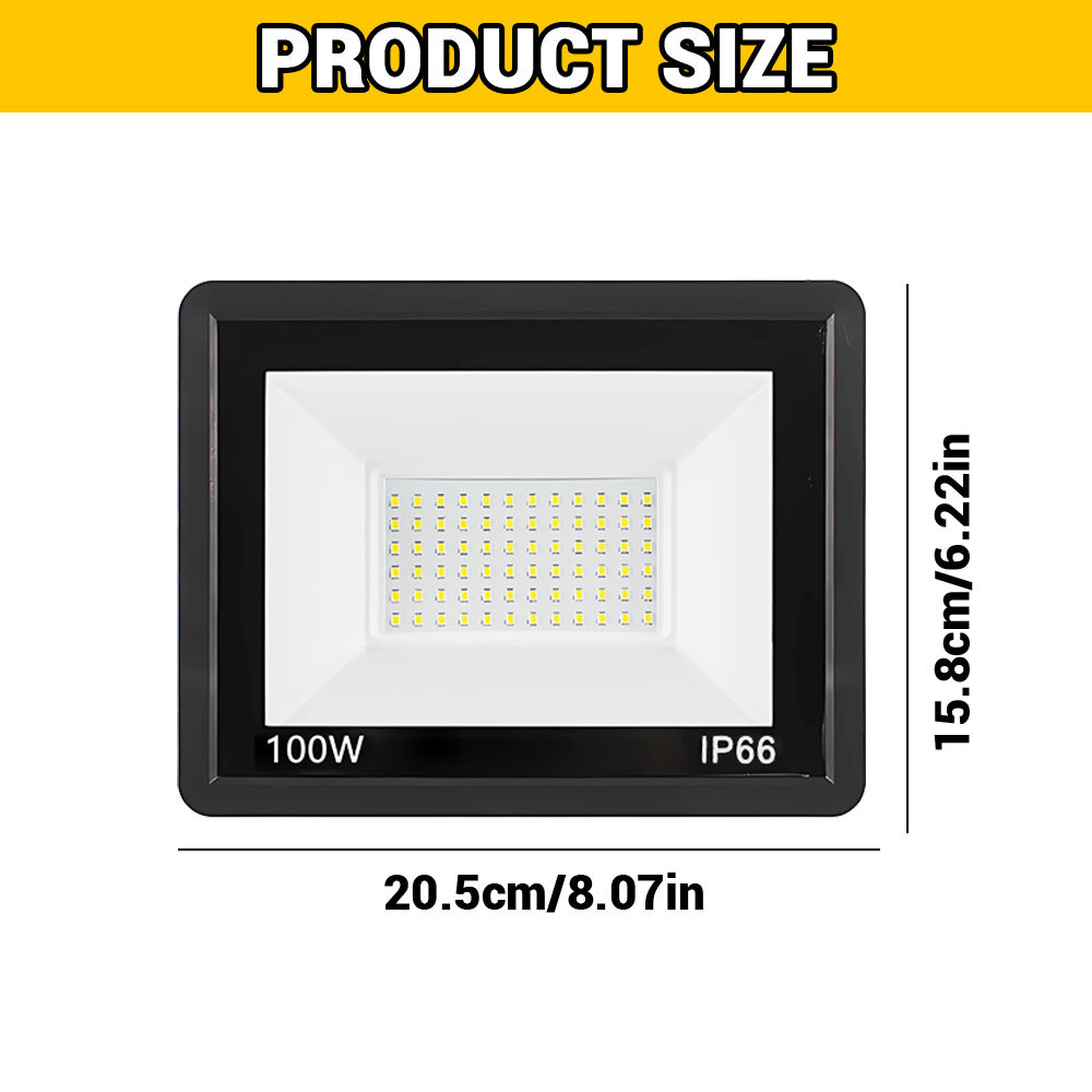 4pcs 100W LED Flood Light Outdoor Garden Lamp Yard Security Landscape Spotlight