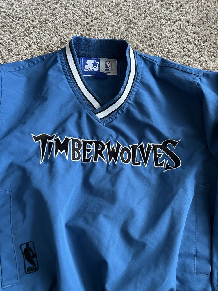 Vtg Minnesota Timberwolves Starter Pullover Jacket Boys Small