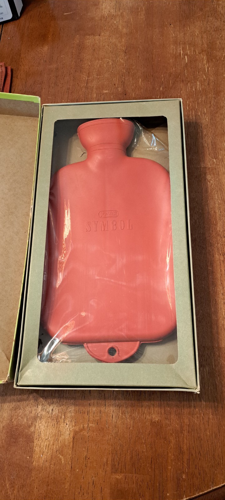 Vintage Rexall Symbol Red Rubber Water Bottle in Box