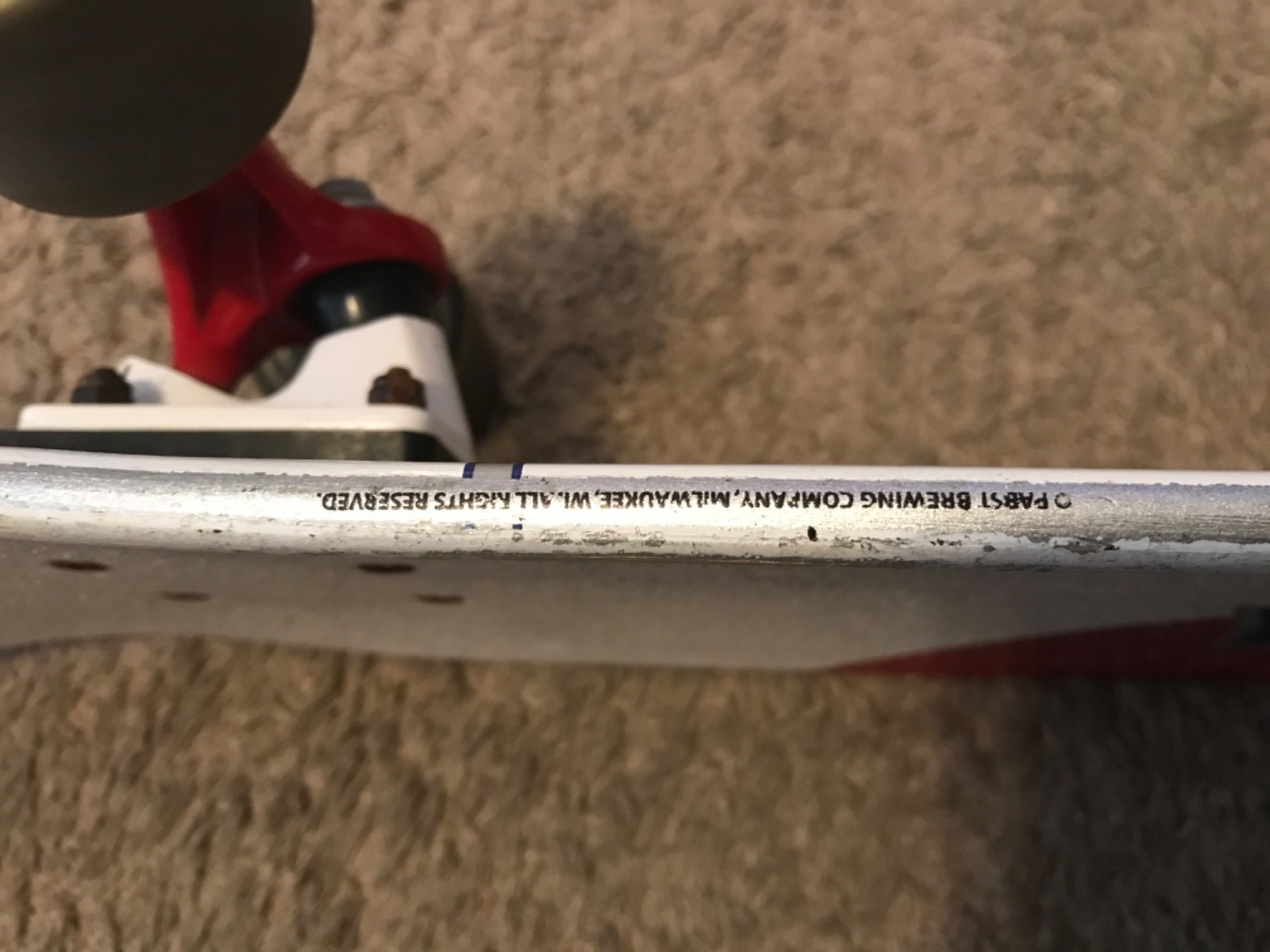 Santa Cruz x Pabst Blue Ribbon "Cold One" Skateboard Deck Built-in Bottle Opener