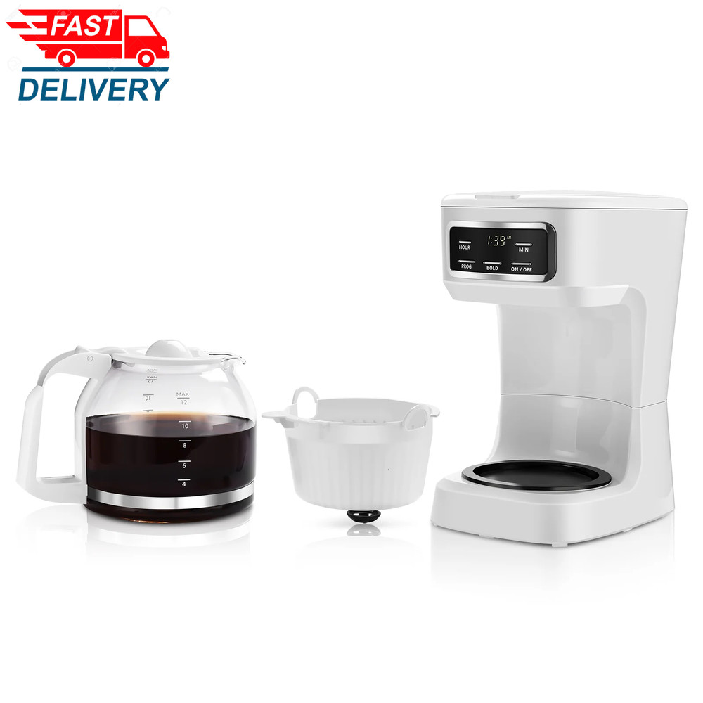 Finish 12-Cup Programmable Coffee Maker, White