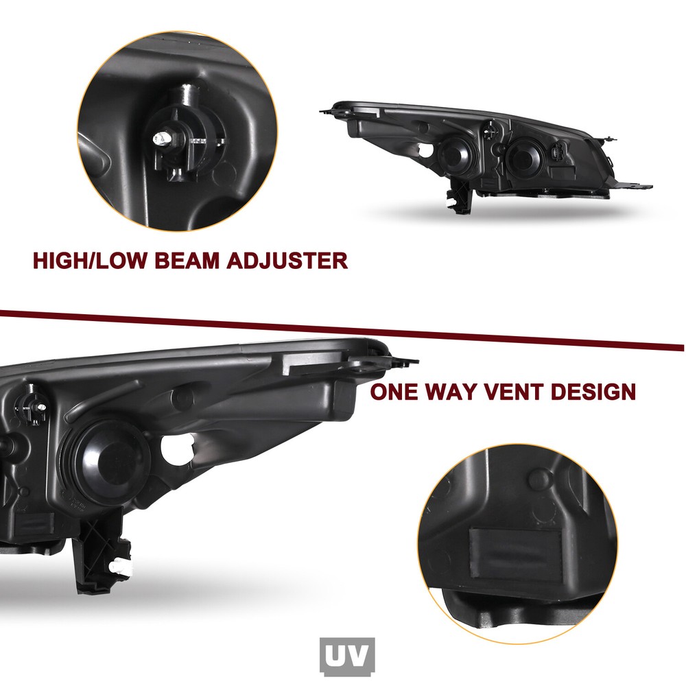 For 2013-2016 Ford Escape Halogen Chrome Left Driver Side Headlight Assembly