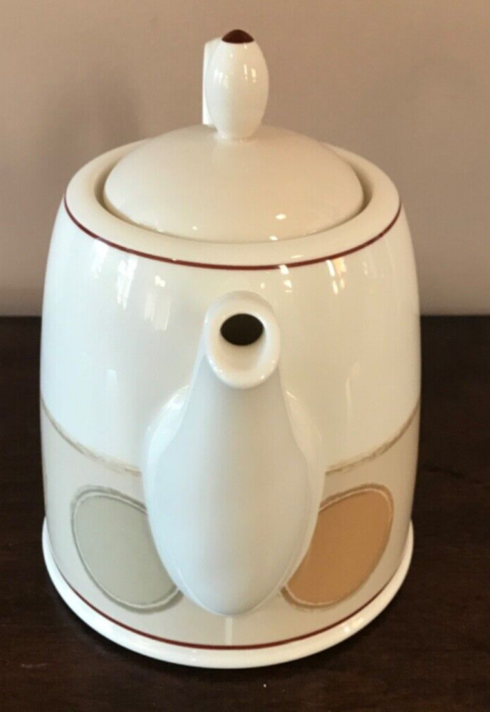 Noritake Ambience Teapot Mocha Java Green Brown Tan