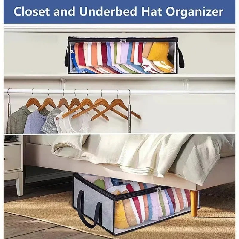 Collapsible Baseball Cap Storage Box, Large Capacity Multifunctional Hat Bag, Ca