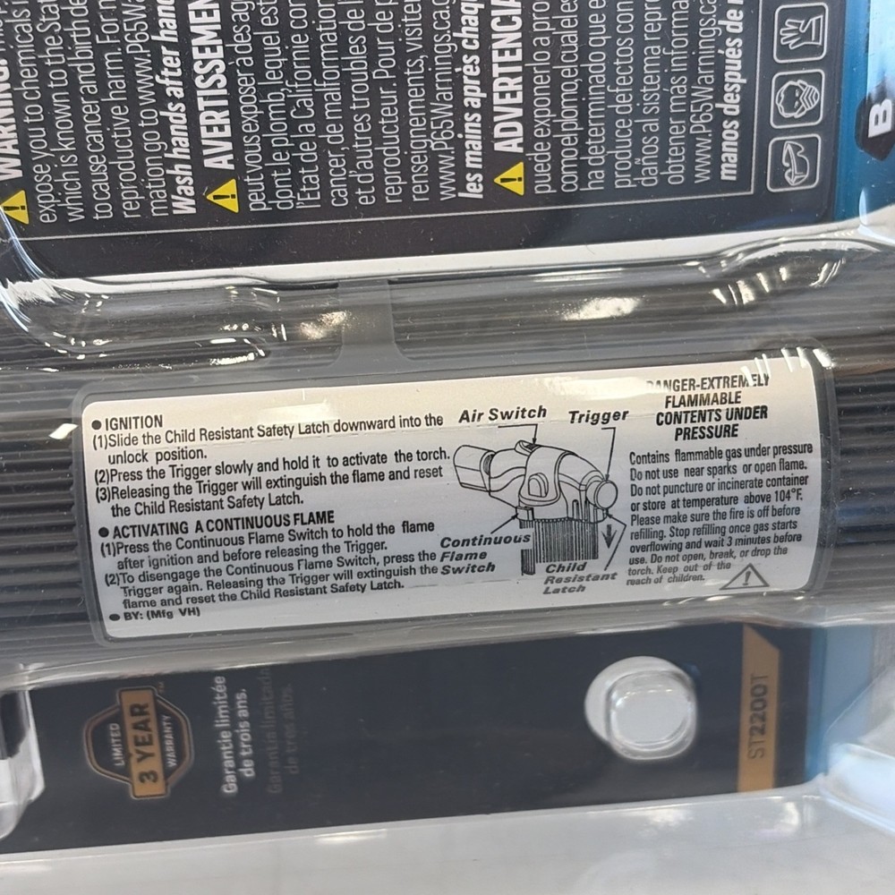 Bernzomatic Detail Micro Torch ST2200T Trigger Ignition Flame Control Refillable