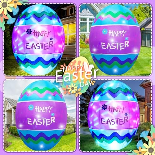 6FT Easter Egg Inflatable Outdoor Yard Decoration Build-in LED 6FT Easter eggs
