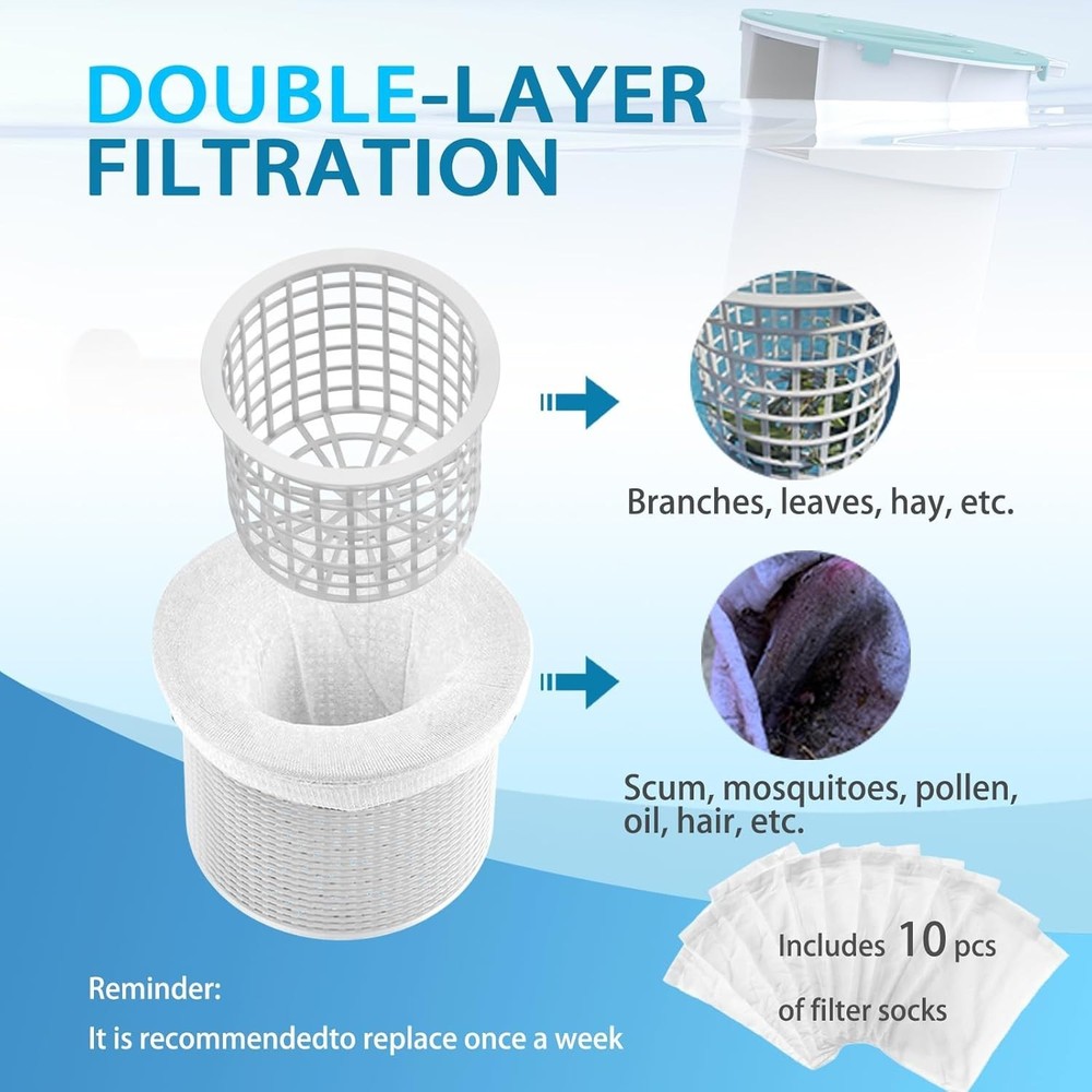 Automatic Surface Pool Skimmer - Floating Debris Catcher for Above Ground Pools