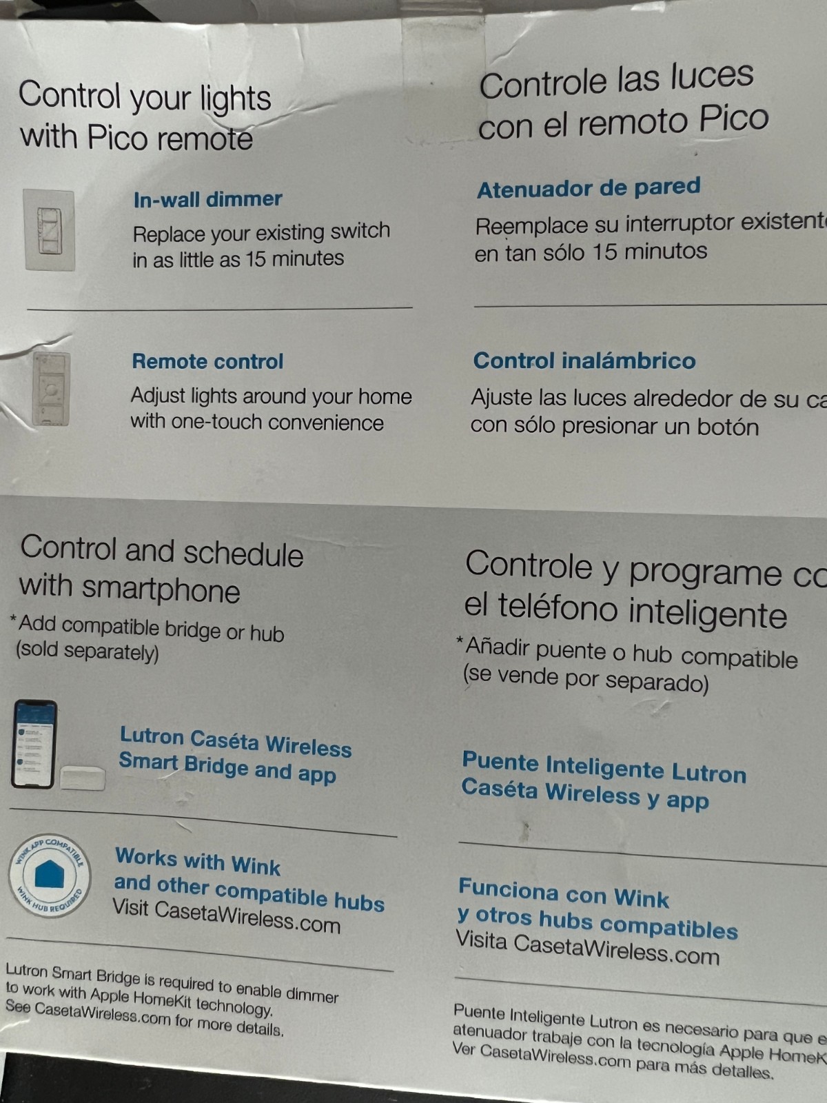 Lutron Caseta Smart Dimmer Switch & Remote Kit LED Wall & Ceiling Lights 8246/OB