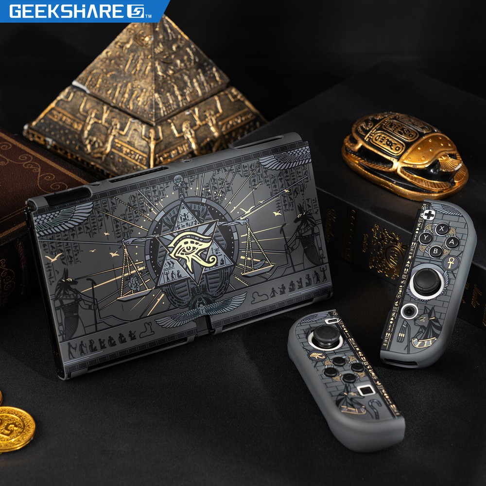 GeekShare Nintendo Switch OLED Protective Case Black PC Hard Shell Black Cover