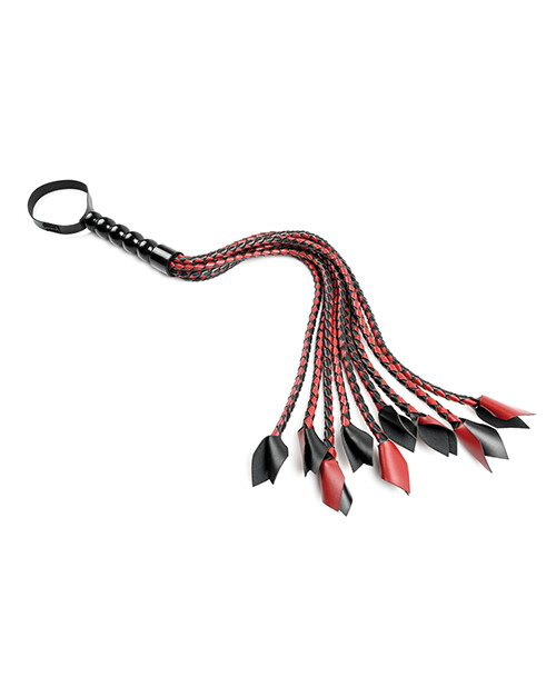 Saffron Braided Flogger Red/black
