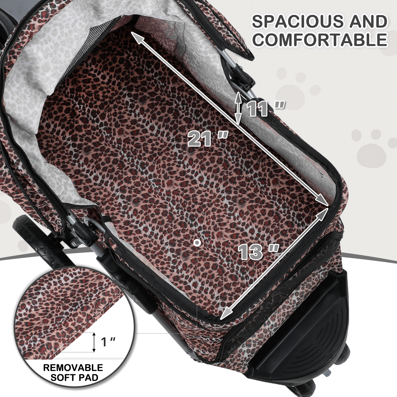 Portable Pet Dog Stroller Foldable 3 Wheels Puppy Travel Carrier Cart+Cup Holder