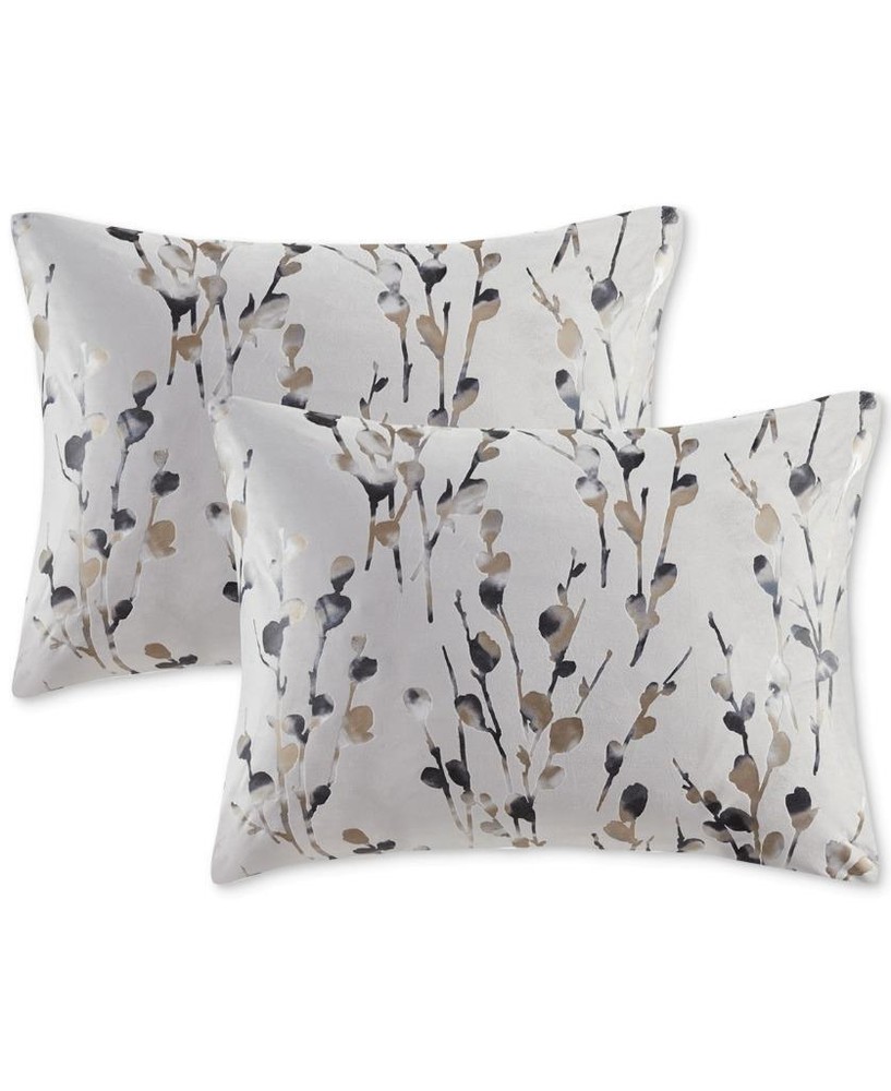 JLA Home Bianca Gray Floral Polyester 9-Pc Queen Comforter Set