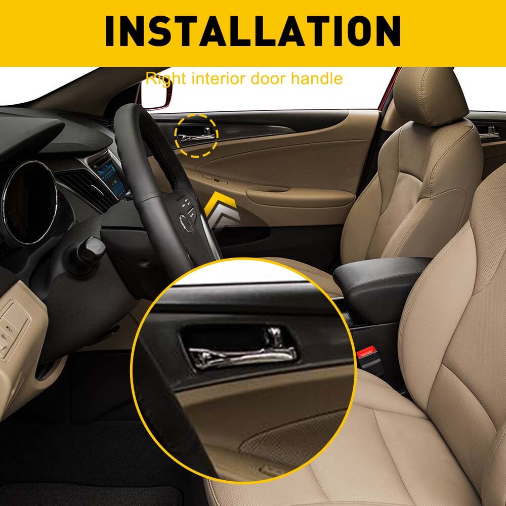 Inside FRONT or REAR Door Handle Passenger Side Chrome For SONATA 2011-2014