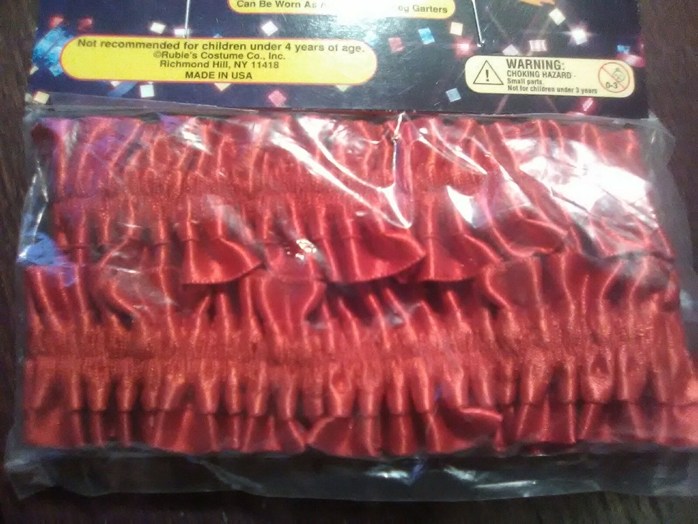 Shop~Garter/ Arm Bands Solid Red Satin Old Fashioned