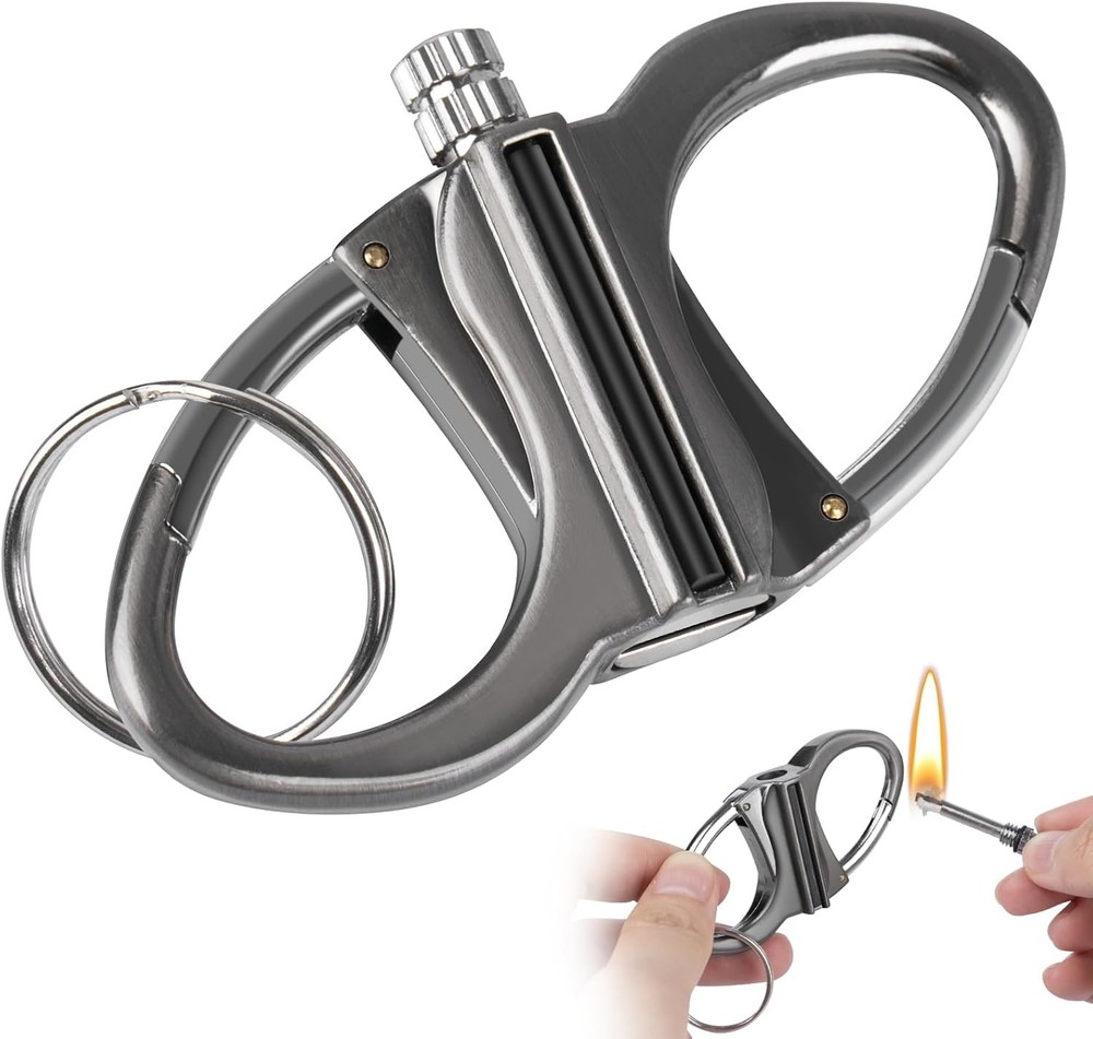 3Pcs Permanent Match Infinity Lighter with Multitool Keychain Lighter Pipe Metal