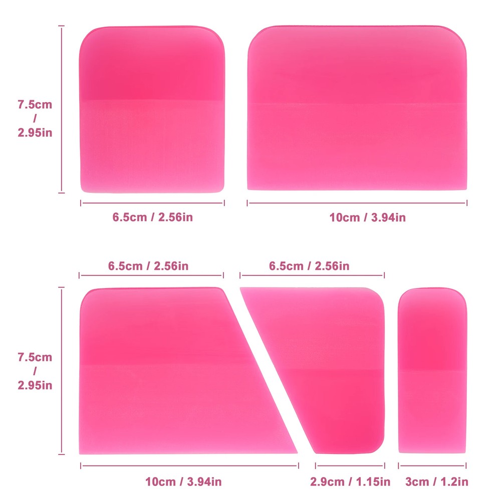 Car Vinyl Rubber Squeezer Set Soft Cleaning Scraper Window Tinting Installation