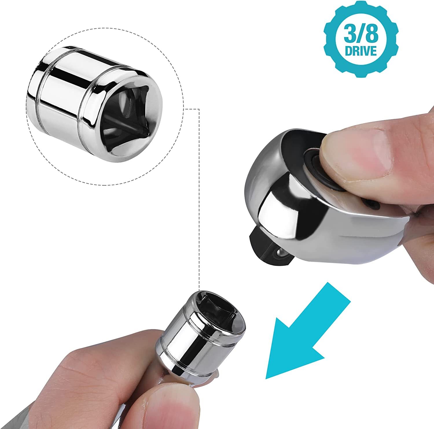 DURATECH 5 PC Magnetic Swivel Spark Plug Socket Set Magnetic Core Steel NEW