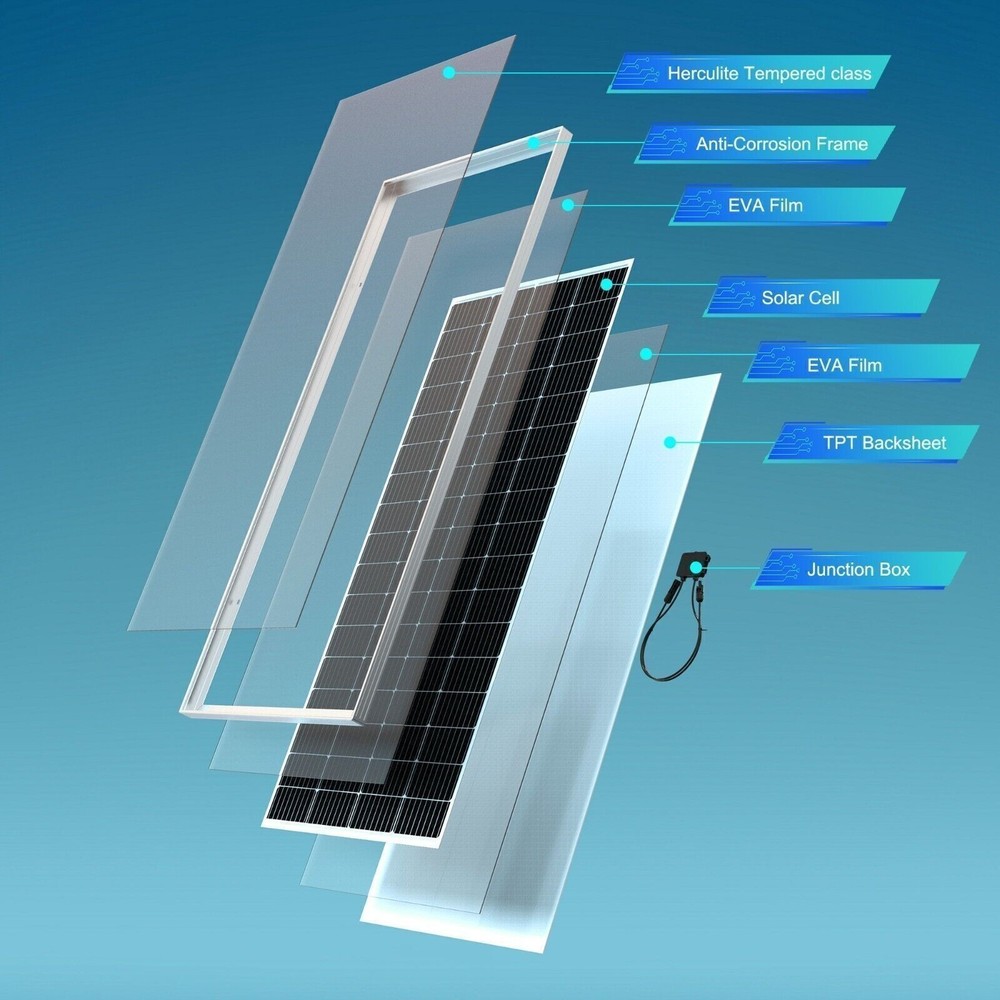 Solar Panel 200W 18 Volt 9BB Cell,Mono High Efficiency 200 Watt PV Module