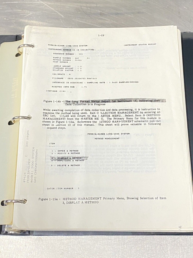 Perkin Elmer PE 2000 Gas Chromatograph - Users Guide / Instructions Manual
