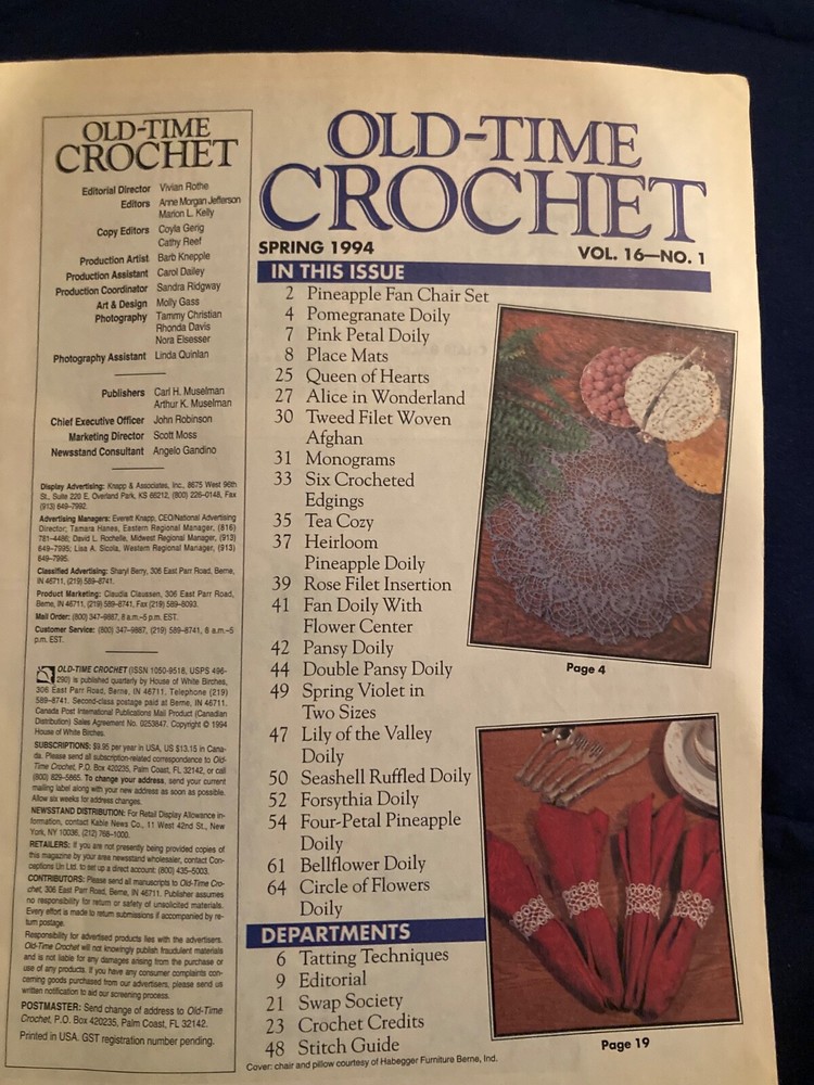 Old Time Crochet - Spring 1994