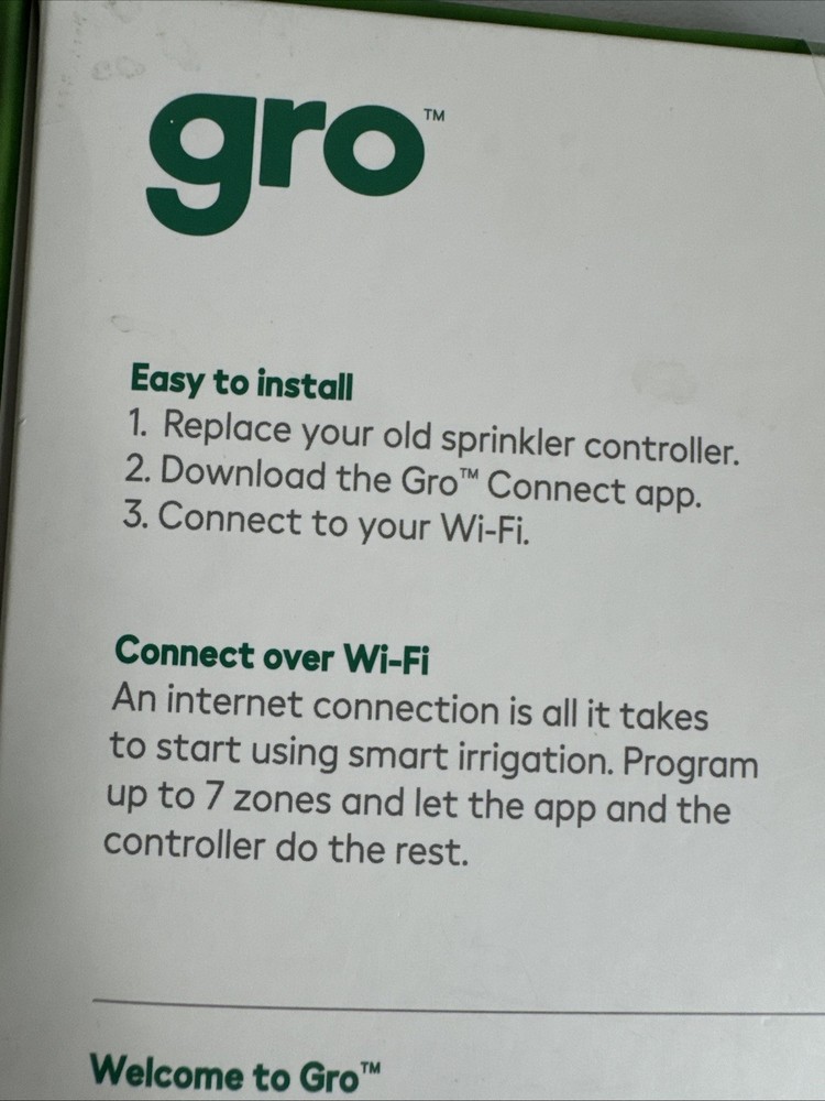 Scotts GRO 7 Smart Timer 7 Zone WiFi Enabled Sprinkler Irrigation Controller NEW