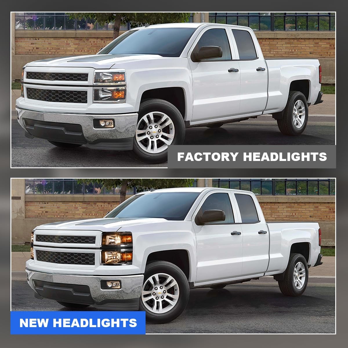 Headlights Assembly for 2014 2015 Chevy Silverado 1500 Factory Style Headlights