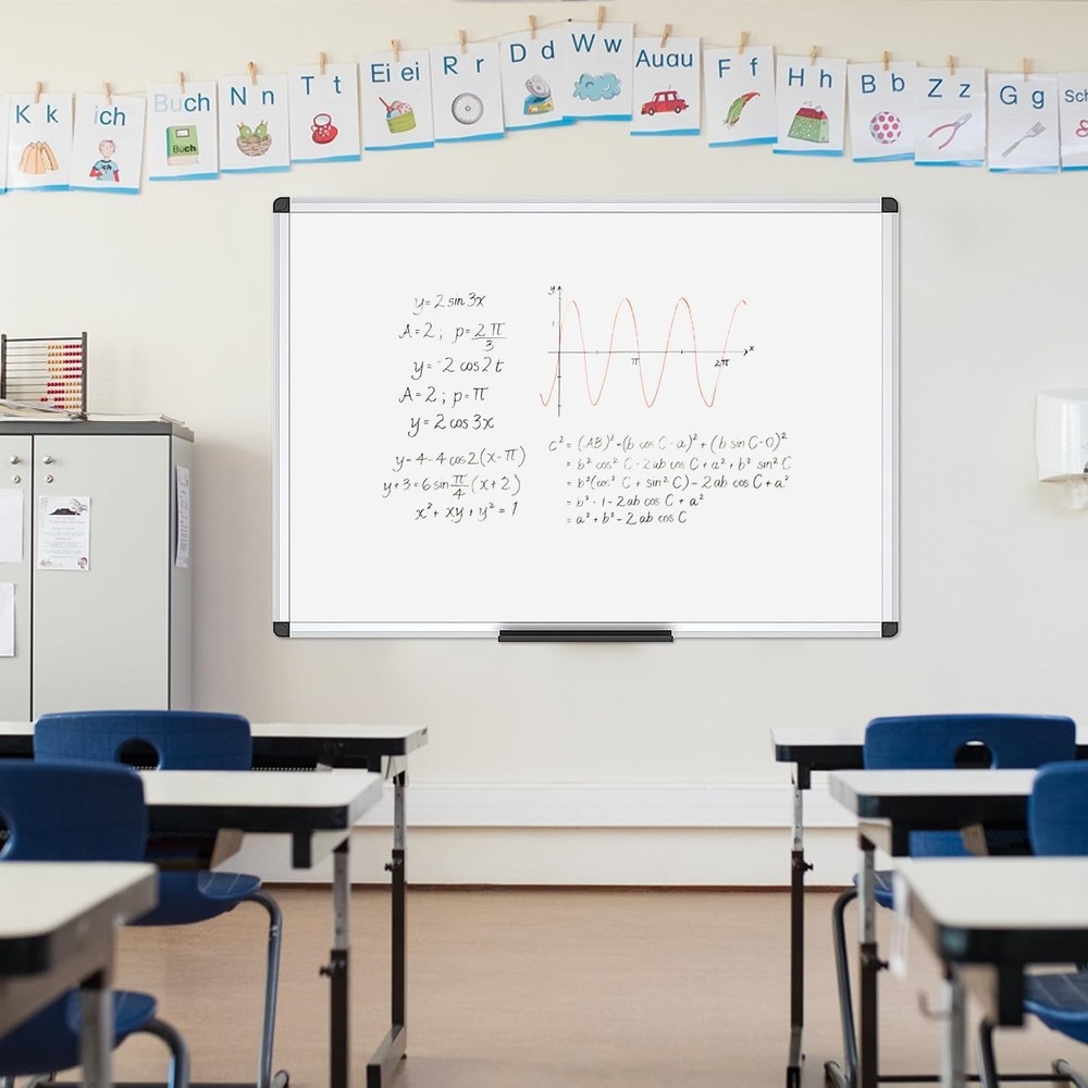 Aluminum Framed Whiteboard 36x24 - Smooth & Durable Surface