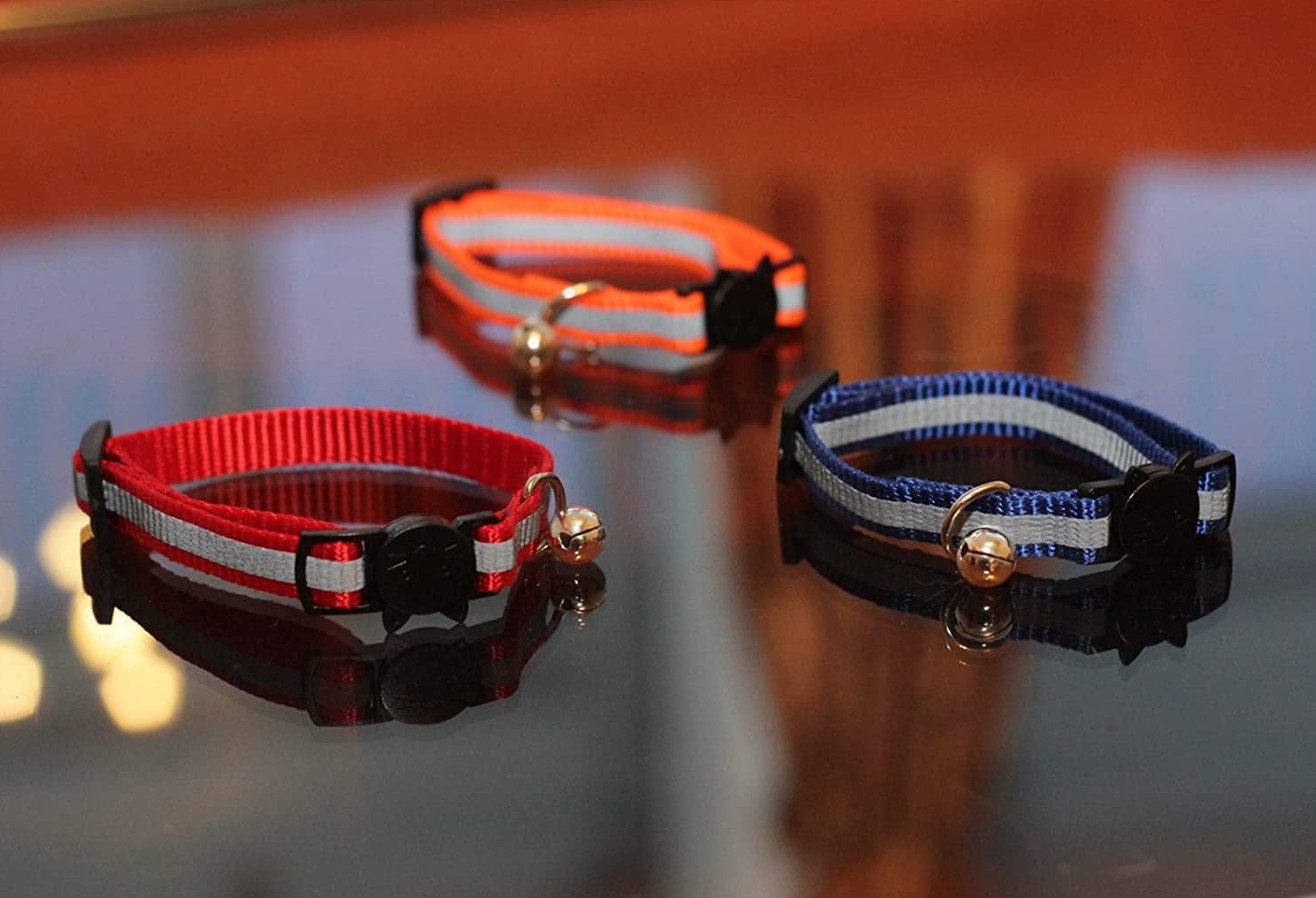 Cat Collar With Bell 6 Pack Durable Breakaway Adjustable Reflective Cat Collars.