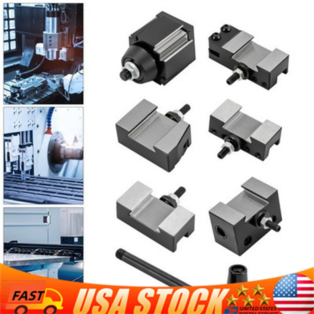 6 Packs Wedge Type Quick Change Tool Post Set For 6-9" Swing Mini Lathe Black