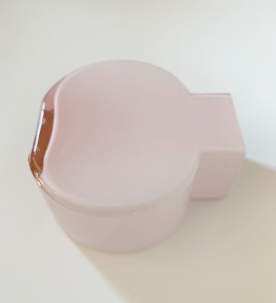 Light Pink Glass Vase - Opaque - Circular Base Rectangular Opening