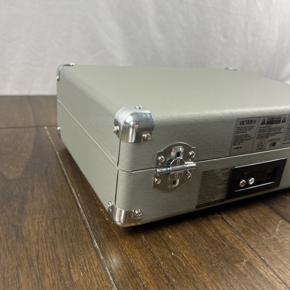 Victrola Journey+ Bluetooth Record Player Suitcase Gray Open Box Tested Working