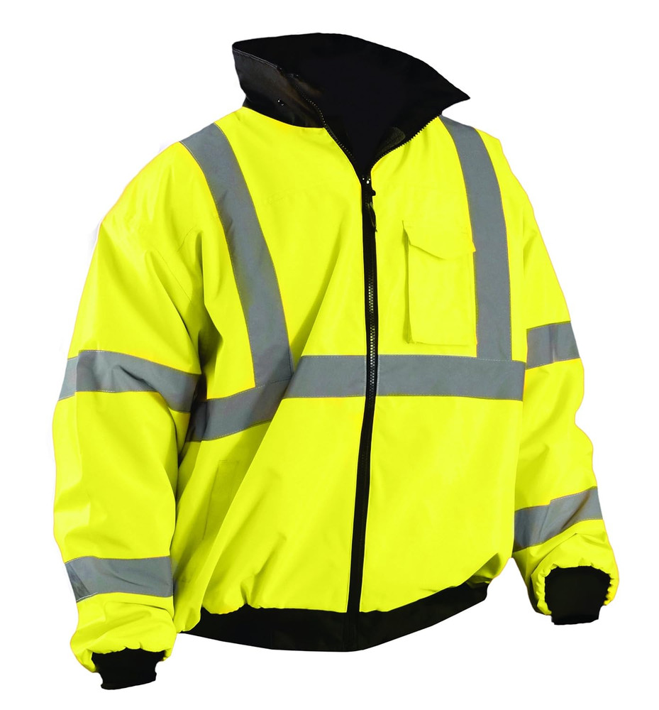 X-Large Hi-Viz Yellow Polyester Bomber Jacket