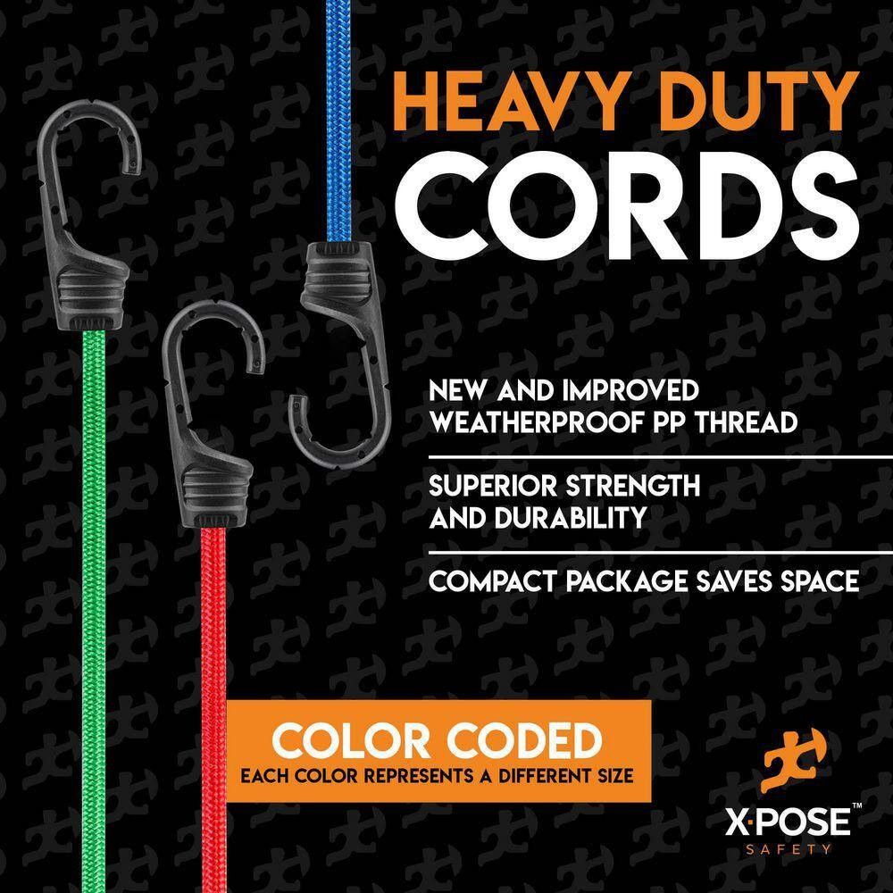 Heavy Duty Bungee Cords Kit - 28 Pack - Assorted Sizes